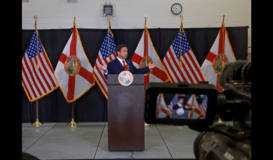 Florida Gov. Ron DeSantis speaks during a press conference regarding an apparent assassination attempt of former President Donald Trump on September 17, 2024 in West Palm Beach, Florida.