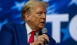 Former President Donald Trump speaks during a town hall at the Greater Philadelphia Expo Center on Monday in Oaks, Montgomery County, Pennsylvania.