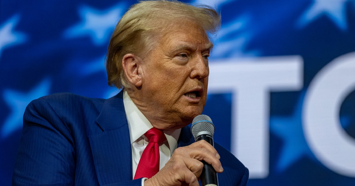 Former President Donald Trump speaks during a town hall at the Greater Philadelphia Expo Center on Monday in Oaks, Montgomery County, Pennsylvania.