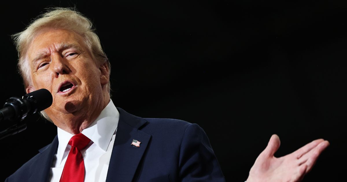 Republican presidential nominee, former U.S. President Donald Trump speaks during a campaign rally at Riverfront Sports on October 9, 2024 in Scranton, Pennsylvania.