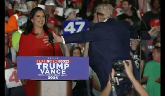 This X screen shot shows now-Republican Tulsi Gabbard, showing her support for the GOP presidential nominee, former President Donald Trump at a North Carolina rally on Oct. 22.