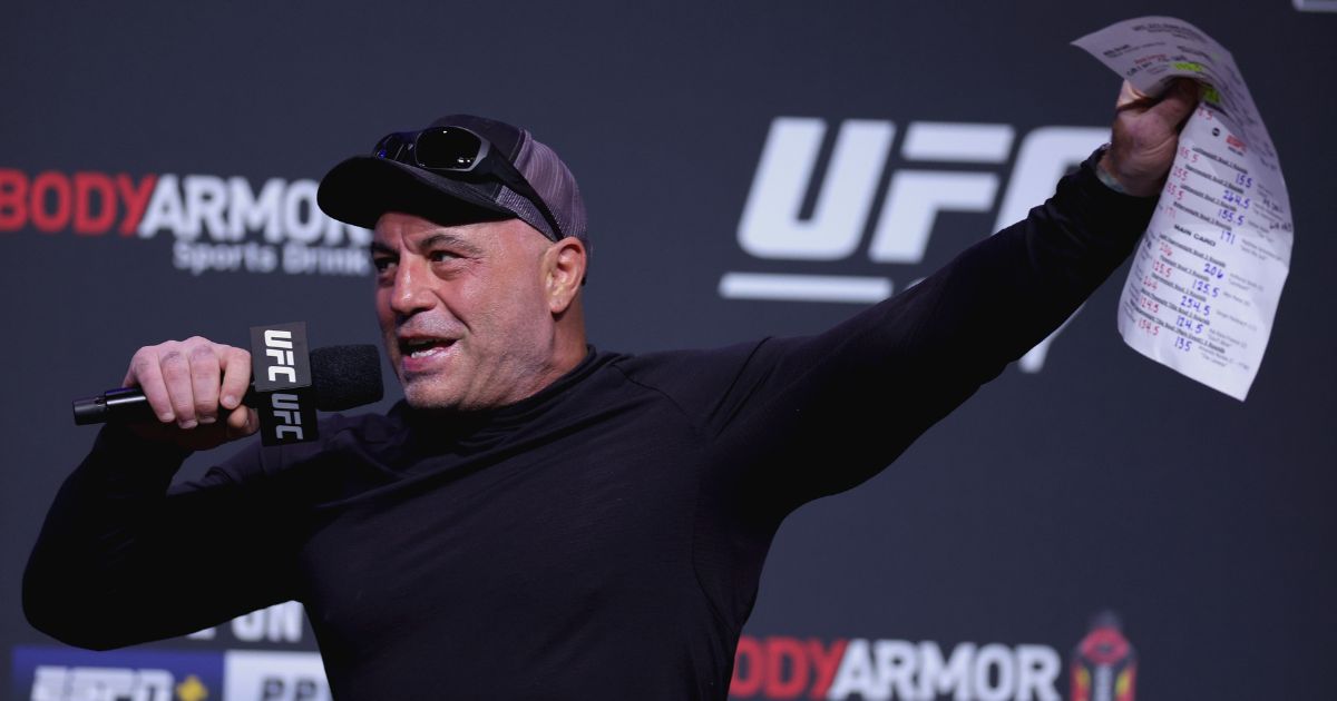 Joe Rogan attends the UFC 277 ceremonial weigh-in at American Airlines Center on July 29, 2022 in Dallas, Texas.