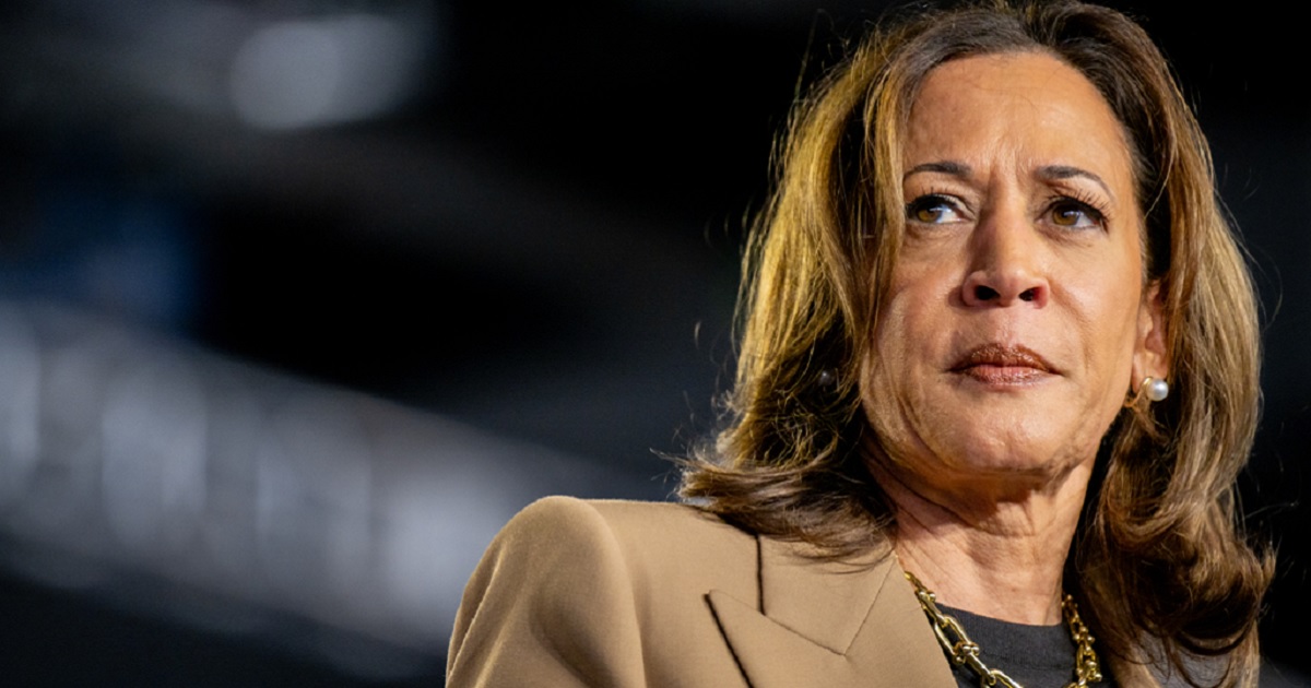 Vice President Kamala Harris pauses while speaking during a campaign rally at the Rawhide Event Center on Thursday in Chandler, Arizona.