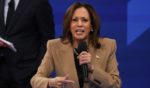 Vice President Kamala Harris, pictured speaking at a Univision town hall in Las Vegas on Thursday.