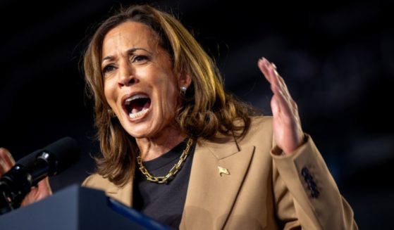 Vice President Kamala Harris speaking at a campaign rally in Chandler, Arizona, on Oct. 10, 2024.