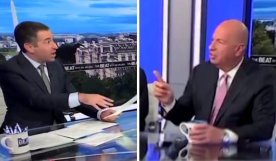 These X screen shots show MSNBC's Ari Melber (L) and former Trump administration ambassador Gordon Sondland (R).