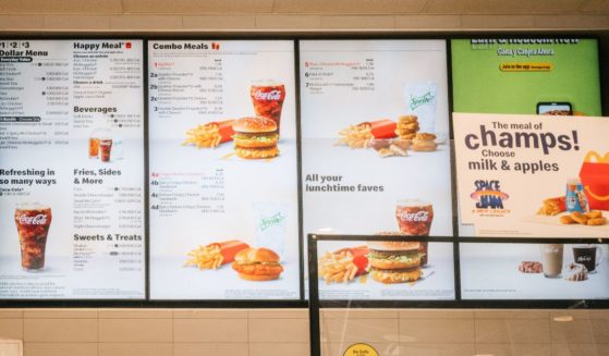 A McDonald's menu is shown on July 28, 2021 in Houston, Texas.