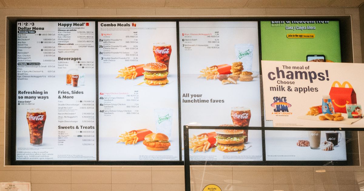 A McDonald's menu is shown on July 28, 2021 in Houston, Texas.