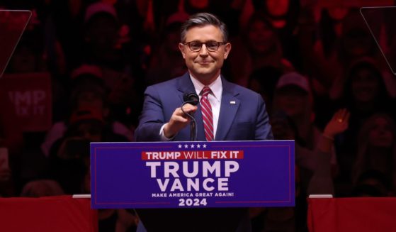 Speaker of the House Rep. Mike Johnson (R-LA) speaks before Republican presidential nominee, former U.S. President Donald Trump takes the stage at the campaign rally at Madison Square Garden on October 27, 2024 in New York City.