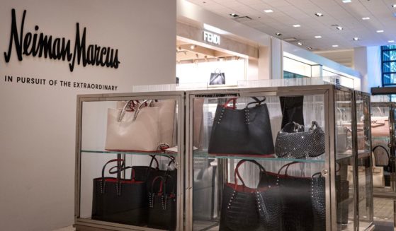 The Neiman Marcus logo is displayed in one of the company's stores along the Magnificent Mile on July 8, 2024 in Chicago, Illinois.