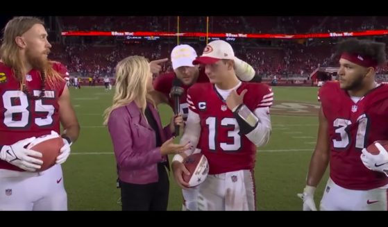 This YouTube screen shot shows various San Francisco 49ers players being interviewed after a victory against the Dallas Cowboys on Oct. 27.