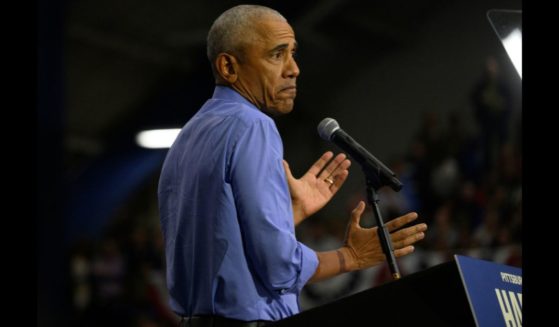 Former U.S. President Barack Obama speaks at a campaign event for Democratic presidential nominee, U.S. Vice President Kamala Harris at the University of Pittsburgh on October 10, 2024 in Pittsburgh, Pennsylvania.