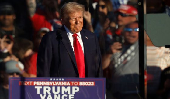 Republican presidential nominee, former President Donald Trump takes the stage during a campaign rally at the Butler Farm Show grounds on October 5, 2024 in Butler, Pennsylvania.