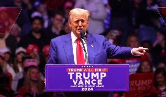 Republican presidential nominee, former U.S. President Donald Trump speaks at a campaign rally at Madison Square Garden on October 27, 2024 in New York City.