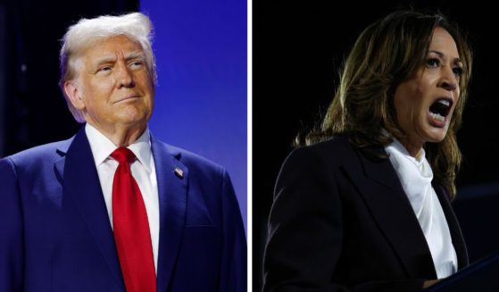 (L) Republican presidential nominee, former U.S. President Donald Trump arrives to a Q&A with Pastor Paula White at the National Faith Advisory Summit on October 28, 2024 in Powder Springs, Georgia. (R) Democratic presidential nominee, U.S. Vice President Kamala Harris, speaks during a campaign rally on the Ellipse on October 29, 2024 in Washington, DC.