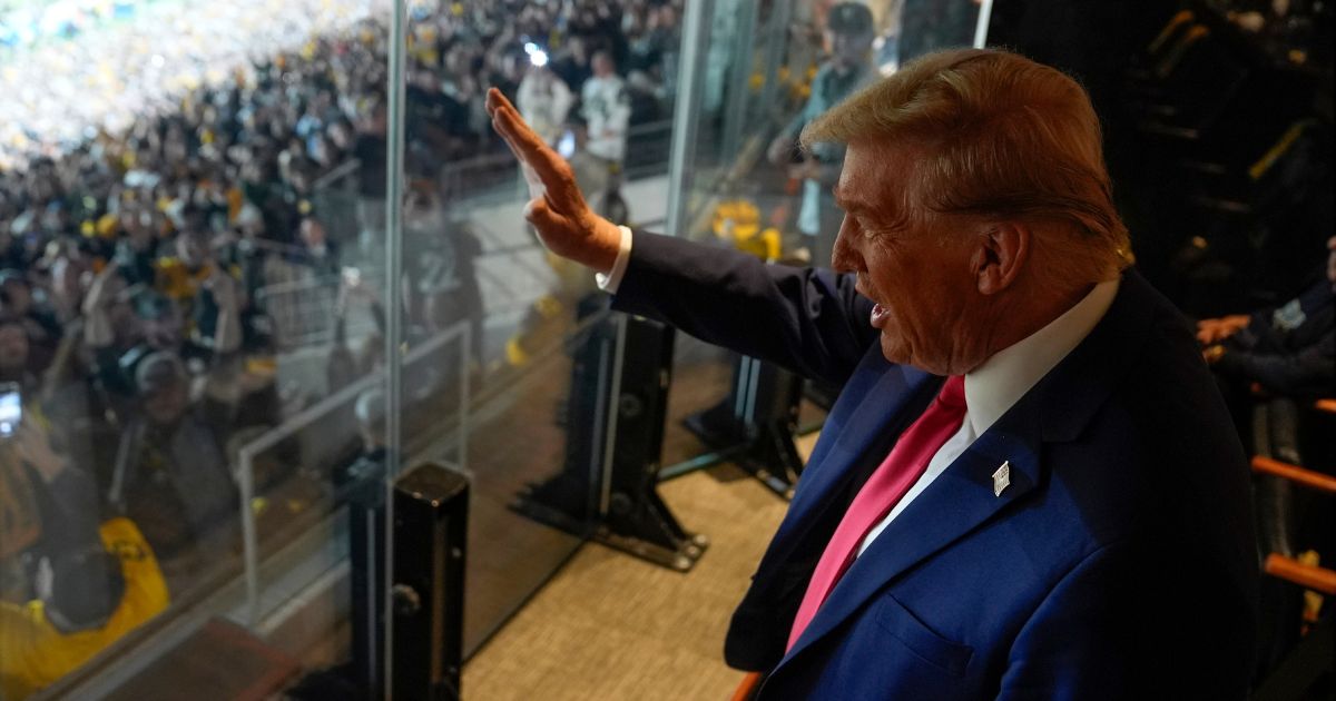 Republican presidential nominee, former President Donald Trump attends a game between the NFL Pittsburgh Steelers and the New York Jets on October 20, 2024 in Latrobe, Pennsylvania.