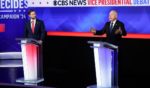 Republican vice presidential candidate, Sen. JD Vance (R-OH), and Democratic vice presidential candidate, Minnesota Gov. Tim Walz, participate in a debate at the CBS Broadcast Center on October 1, 2024 in New York City.