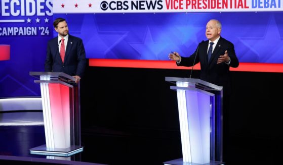 Republican vice presidential candidate, Sen. JD Vance (R-OH), and Democratic vice presidential candidate, Minnesota Gov. Tim Walz, participate in a debate at the CBS Broadcast Center on October 1, 2024 in New York City.