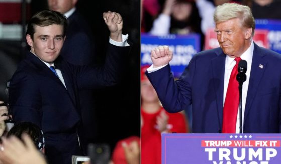 During a campaign rally in Raleigh, North Carolina, former President Donald Trump, right, shared the advice his son, Barron, left, gave him in the final days before the election.