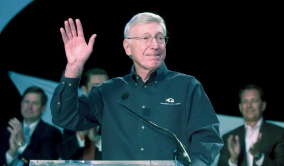 Home Depot co-founder Bernie Marcus speaks prior to a ribbon cutting ceremony at the Georgia Aquarium in Atlanta, Georgia, on Nov. 19, 2005.