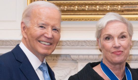 On Wednesday, President Joe Biden, left, awarded the Presidential Medal of Freedom to abortion rights activist Cecile Richards, right.