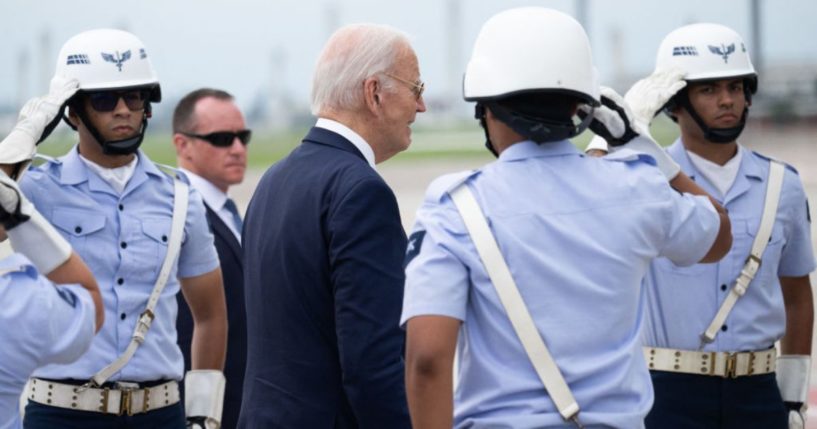 President Joe Biden boards Air Force One Tuesday before his departure from Galeao International Airport in Rio De Janeiro, Brazil, as he returns to Washington following the G20 Summit.