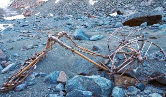 On Nov. 2, a "wagon-like construction, equipped with two wheels and made of bamboo rods and laces" was found in the Swiss Alps, and it has archaeologists and local experts baffled.