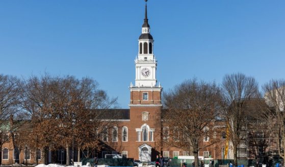 The Baker-Berry Library is pictured at Dartmouth College in Hanover, New Hampshire, on Feb. 8.