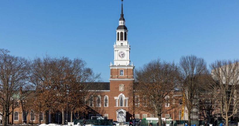 The Baker-Berry Library is pictured at Dartmouth College in Hanover, New Hampshire, on Feb. 8.