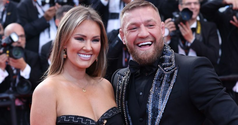 Dee Devlin, left, and Conor McGregor, right, attend the screening of "Elvis" during the 75th annual Cannes film festival in Cannes, France, on May 25, 2022.