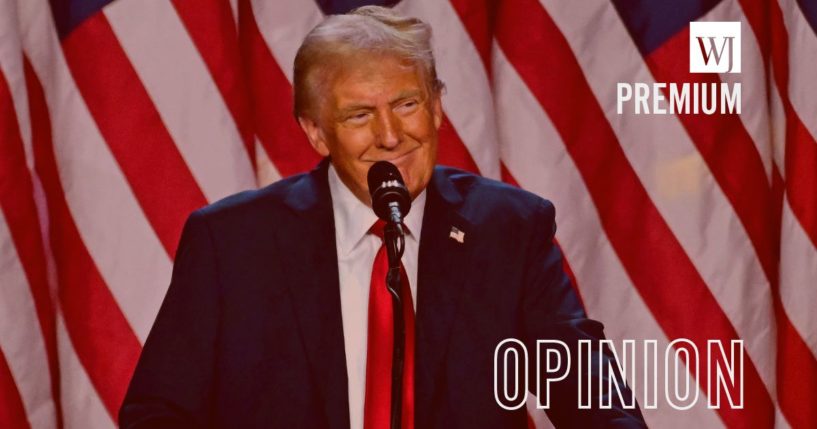 President-elect Donald Trump speaks during an election night event at the West Palm Beach Convention Center in West Palm Beach, Florida, on Wednesday.