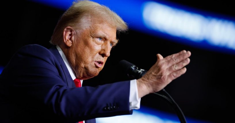 Former President Donald Trump holds a campaign rally in Pittsburgh, Pennsylvania, on Nov. 4.