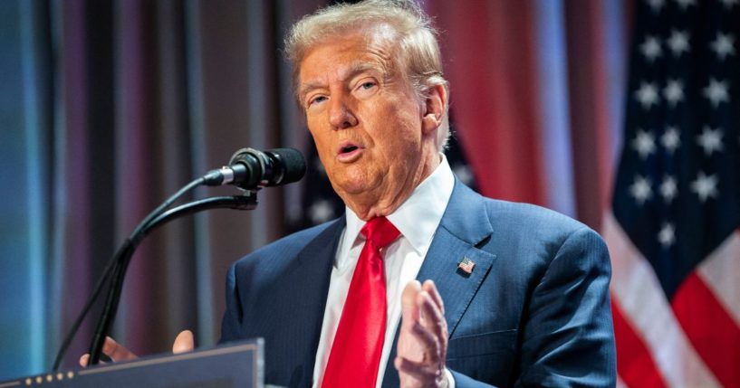 President-elect Donald Trump speaks during a meeting with House Republicans in Washington, D.C., on Wednesday.