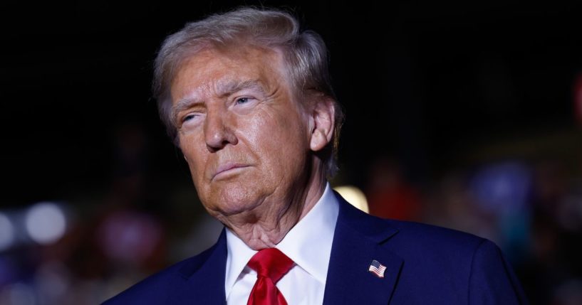 Former President -- and now President-elect Donald Trump speaks at a campaign rally Oct. 28 in Atlanta, Georgia.