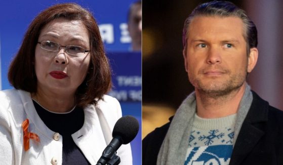 Sen. Tammy Duckworth, left, took offense to comments about women in combat made by Pete Hegseth, right, President-elect Donald Trump's nominee for Secretary of Defense.