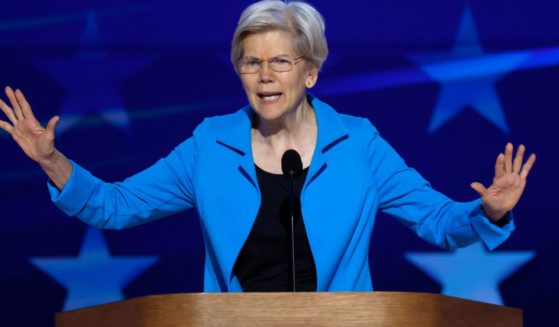 Sen. Elizabeth Warren speaks on stage during the final day of the Democratic National Convention in Chicago, Illinois, on Aug. 22.