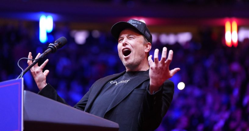 Elon Musk speaks at a campaign rally for former President Donald Trump in Madison Square Garden in New York City on Oct. 27.