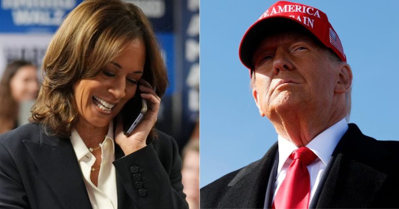 Twelve hours after the election was called for former President Donald Trump, right, Vice President Kamala Harris, left, called Trump to concede.