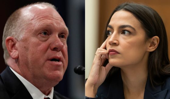 Former acting Director of Immigration and Customs Enforcement Tom Homan, left, was appointed border czar by President-elect Donald Trump on Monday, and very shortly thereafter, video of an exchange with Rep. Alexandria Ocasio-Cortez, right,from 2019 began making the rounds on social media.