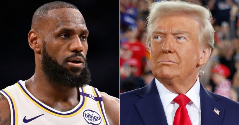 LeBron James, left, reacted to the election of Donald Trump, right, on social media, but many are calling him out for his reaction.