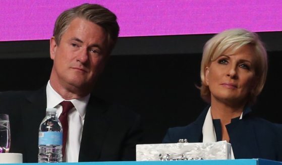 Joe Scarborough, left, and Mika Brzezinski, right, ttend the 2018 Matrix Awards in New York City on April 23, 2018.