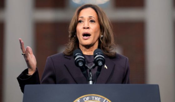 Vice President Kamala Harris speaks on stage as she concedes the 2024 presidential election at Howard University Wednesday in Washington, D.C.