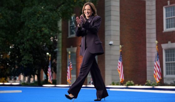 Vice President and failed Democratic presidential candidate Kamala Harris arrives to speak on stage as she concedes the election at Howard University in Washington, D.C., on Nov. 6.