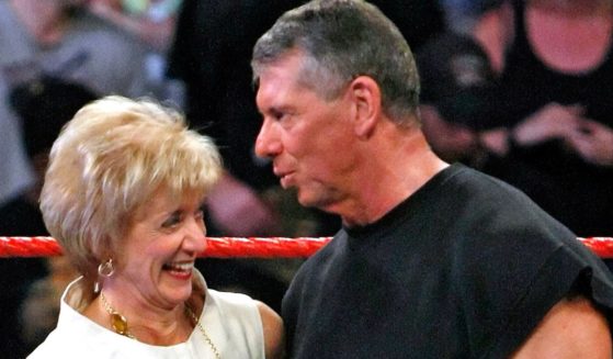 World Wrestling Entertainment Inc. CEO Linda McMahon and her husband, WWE Chairman Vince McMahon, appear in the ring during Vince McMahon's 64th birthday celebration in Las Vegas, Nevada, on Aug. 24, 2009.