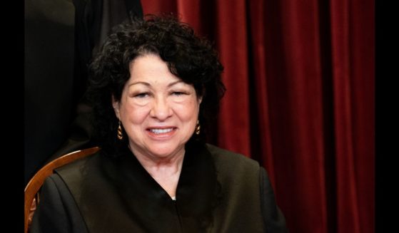 Supreme Court Justice Sonia Sotomayor posing for photographs with other Justice of the Supreme Court in Washington, D.C., in 2021.