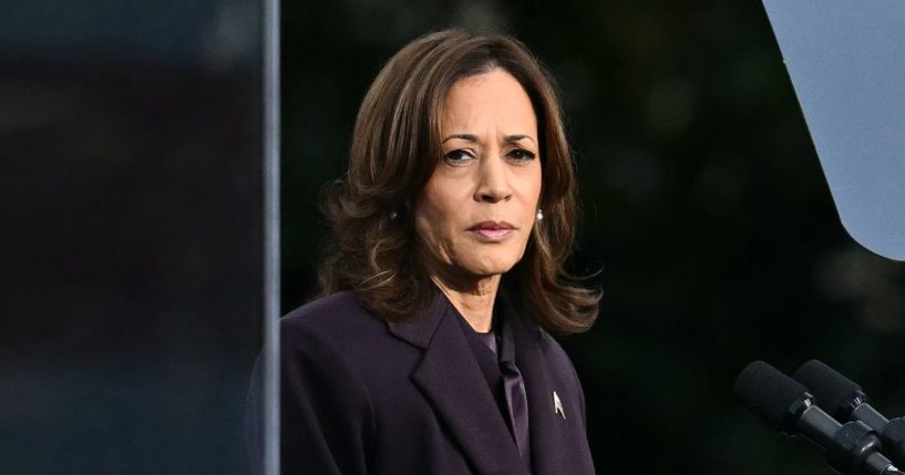 Vice President Kamala Harris speaking at Howard University in Washington, D.C., on