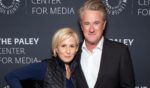 "Morning Joe" co-hosts Mika Brzezinski, left, and Joe Scarborough, right, attend "And in the End" in New York City on Nov. 18, 2019.