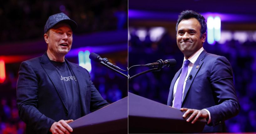 SpaceX, X, and Tesla owner Elon Musk, left, and Vivek Ramaswamy, right, have been selected by President-elect Donald Trump to lead the Department of Government Efficiency.