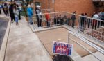 Voters line up outside of a polling station at Donegan Elementary School in Bethlehem, Pennsylvania, on Tuesday.