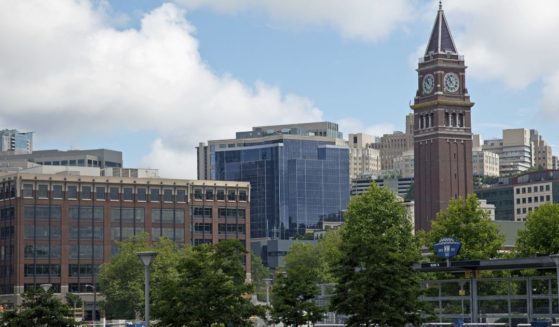 King street station at Pioneer Square district, Seattle, Washington State, USA, North America - stock photo.